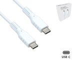 DINIC USB Typ C auf C Ladekabel, 2x USB Typ C Stecker, 60W, 3A, OD: 3.5mm, weiß, im DINIC Aktions-Karton, 1.5m